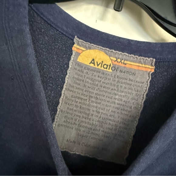 RARE Aviator Nation Navy Blue Aspen Colorado Long Sleeve Crew Neck Sweatshirt - Picture 3 of 12